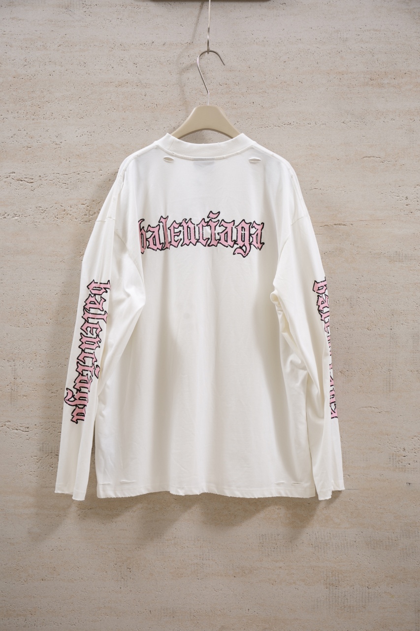 Balenciaga Gothic Logo Print Distressed Long Sleeve T-Shirt - Unisex 2 windows1756825725367 392842118 1303029005