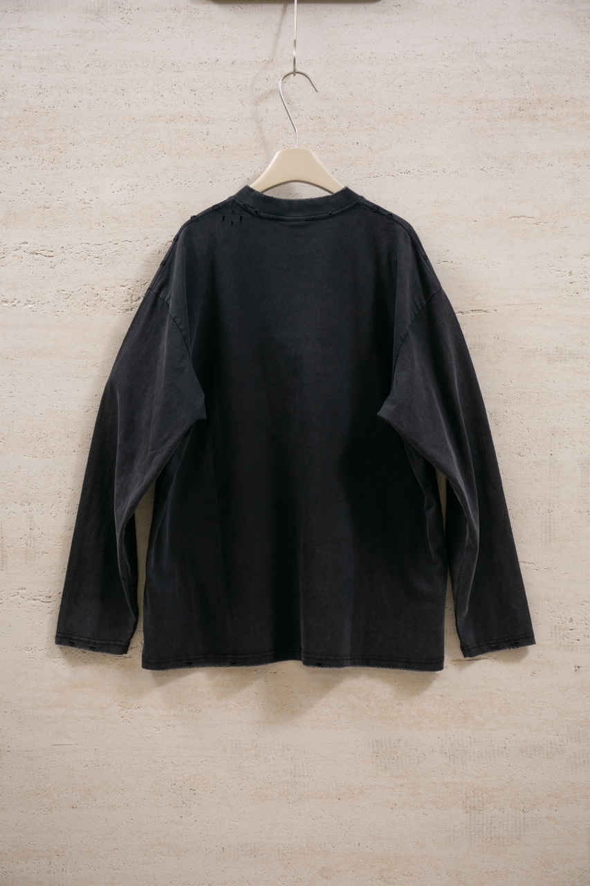 Balenciaga Black Distressed Logo Long Sleeve T-Shirt with Safety Pins 2 windows1756825770754 1267805036 703590455