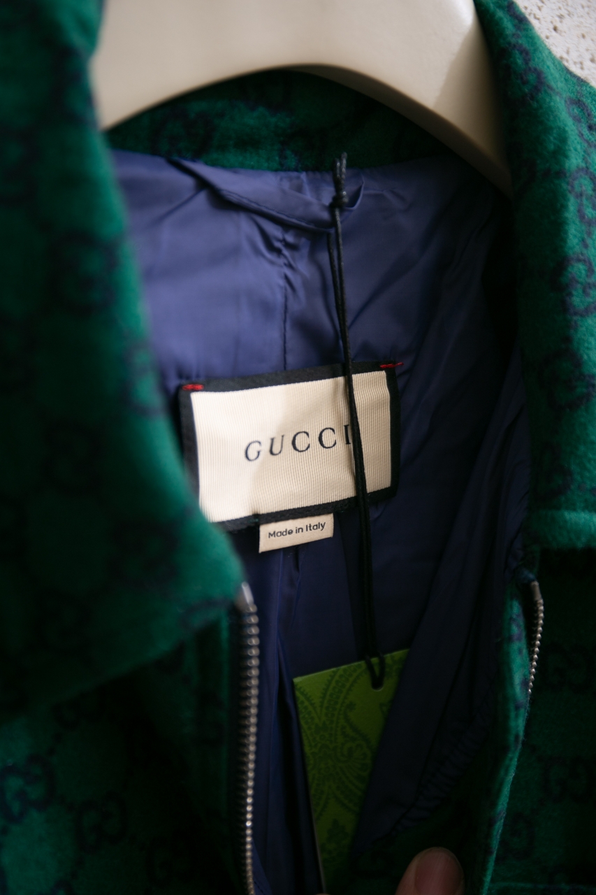 Gucci Green Wool Blend Jacket with GG Pattern - Spring/Summer 2024 Collection 5 windows1757688631878 463760239 433946833