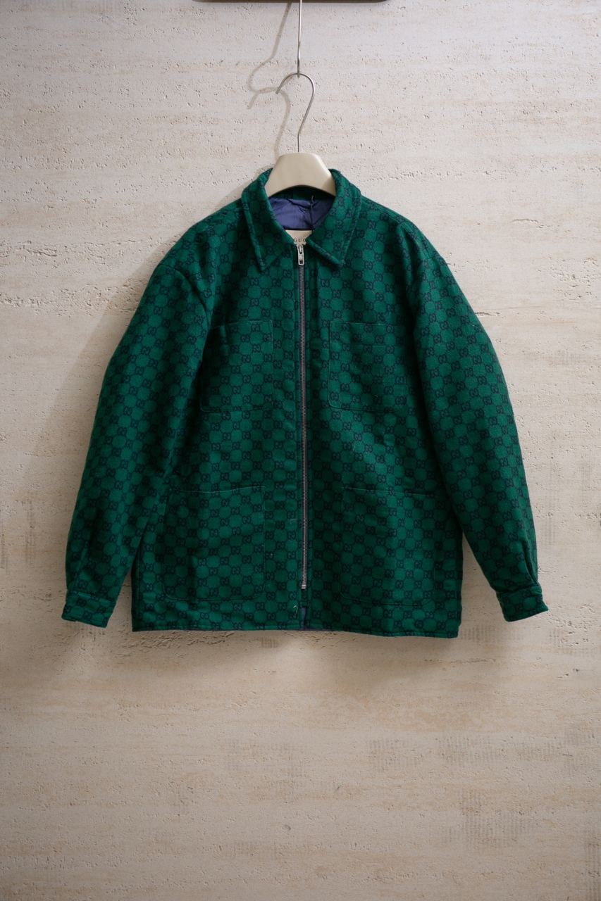 Gucci Green Wool Blend Jacket with GG Pattern - Spring/Summer 2024 Collection 1 windows1757688632036 5083727682051209155