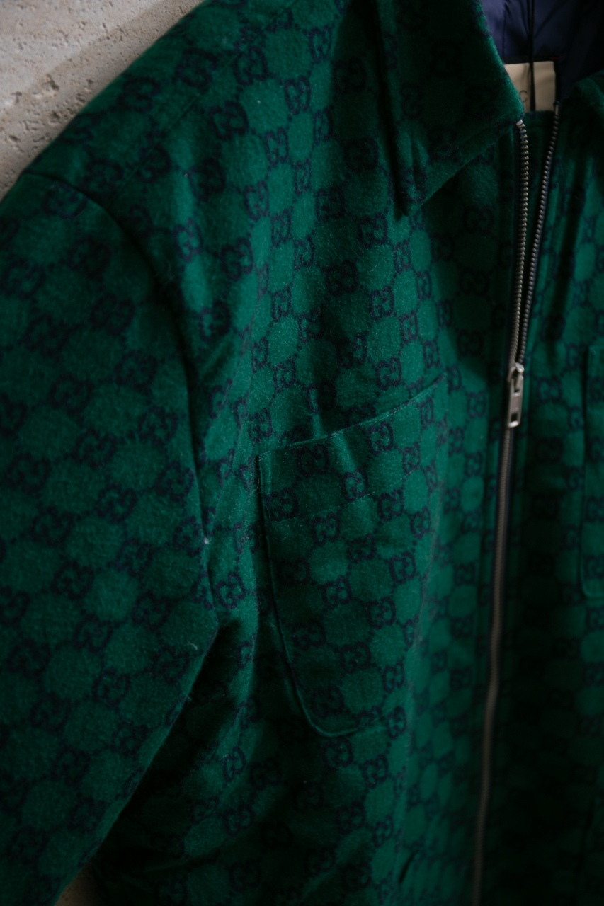 Gucci Green Wool Blend Jacket with GG Pattern - Spring/Summer 2024 Collection 4 windows1757688632053 1570008771858410920