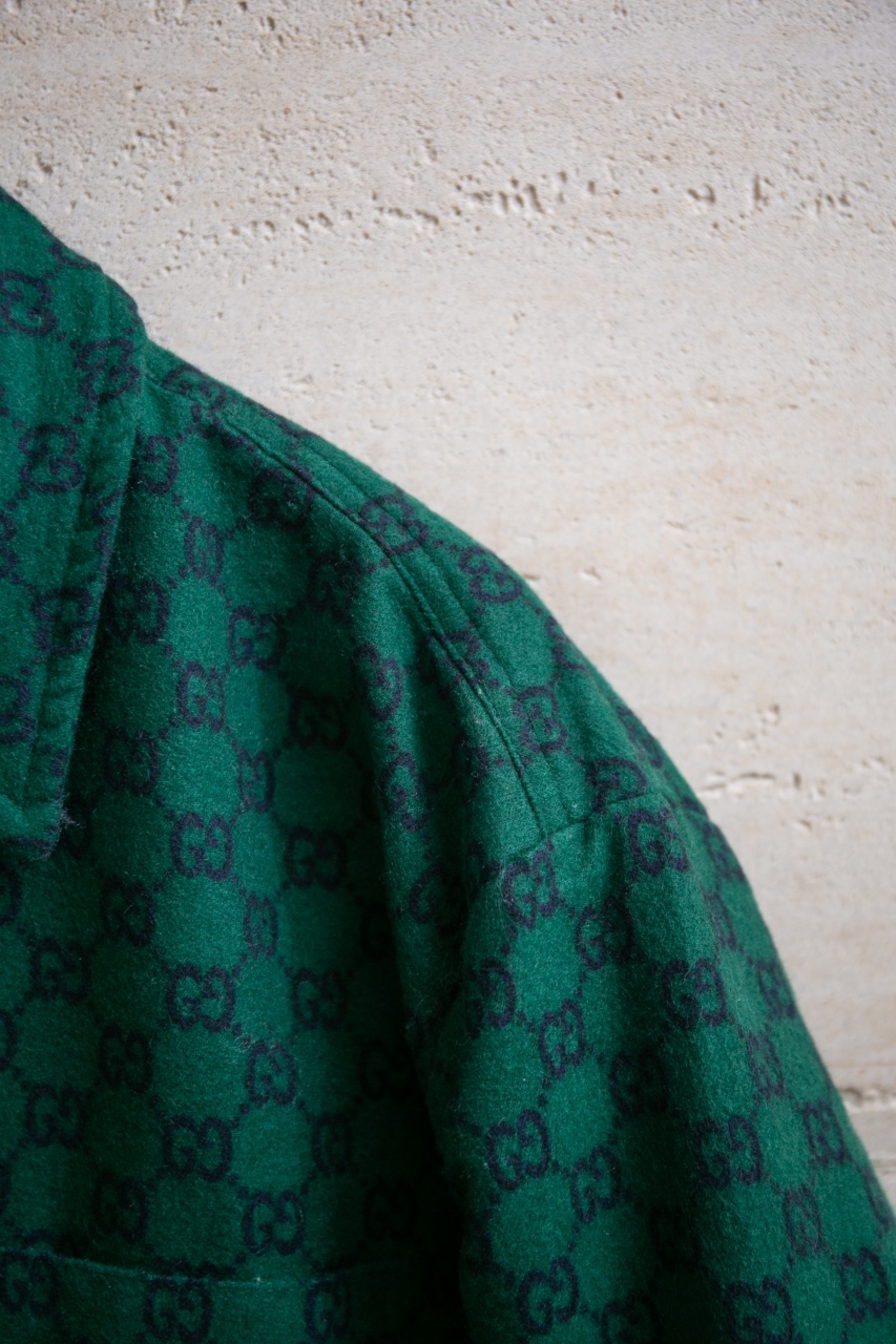 Gucci Green Wool Blend Jacket with GG Pattern - Spring/Summer 2024 Collection 8 windows1757688633057 1070356143700239697