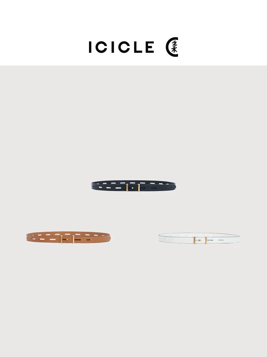 ICICLE Classic Calfskin Leather Belt - Comprehensive 3