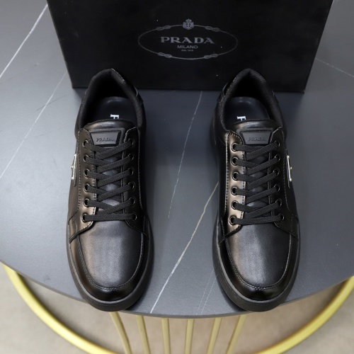 Prada Men's Black Leather Sneakers - Classic Style & Comfort 1 Prada Men's Black Leather Sneakers - Classic Style & Comfort