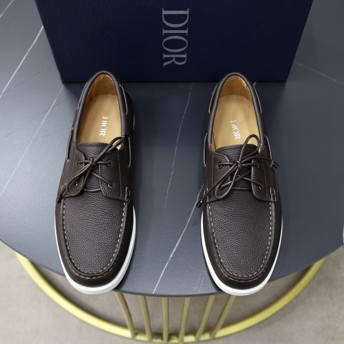 Dior Men's Brown Leather Boat Shoes - Comfortable & Stylish Loafers 1 Dior Men's Brown Leather Boat Shoes - Comfortable & Stylish Loafers