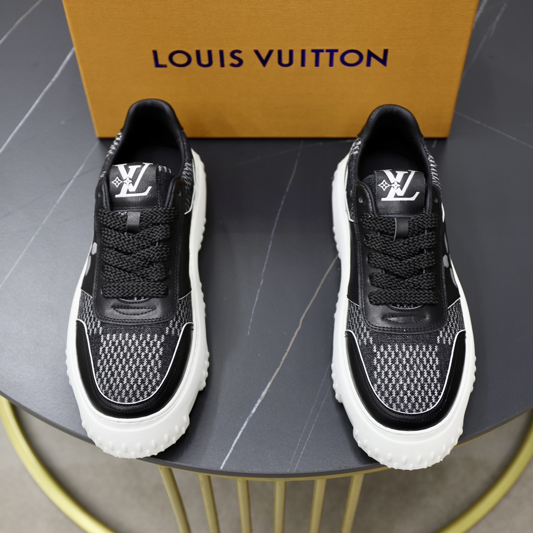 Louis Vuitton Schuhe Loafers Leinwand Rindsleder Kautschuk Herbstsammlung Lässig