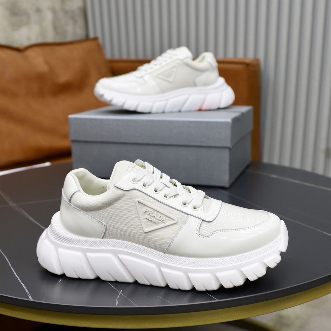 Prada White Leather Sneakers with Embossed Logo, Premium Quality, Size 38-44 4 i1723046595 2600 1
