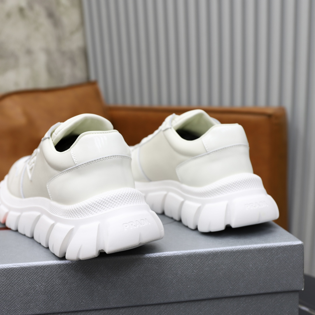 Prada White Leather Sneakers with Embossed Logo, Premium Quality, Size 38-44 9 i1723046595 4789 2