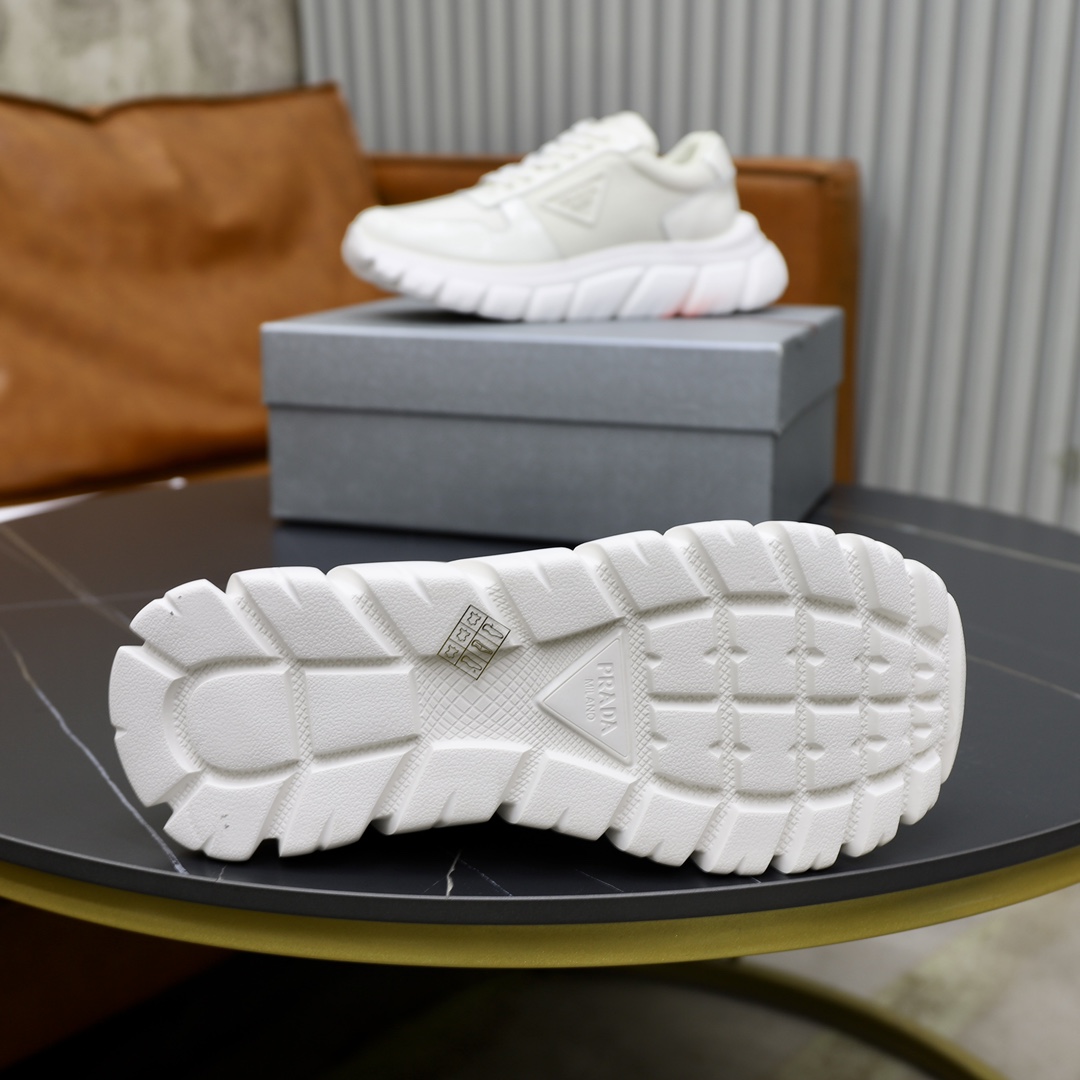 Prada White Leather Sneakers with Embossed Logo, Premium Quality, Size 38-44 10 i1723046595 9471 8