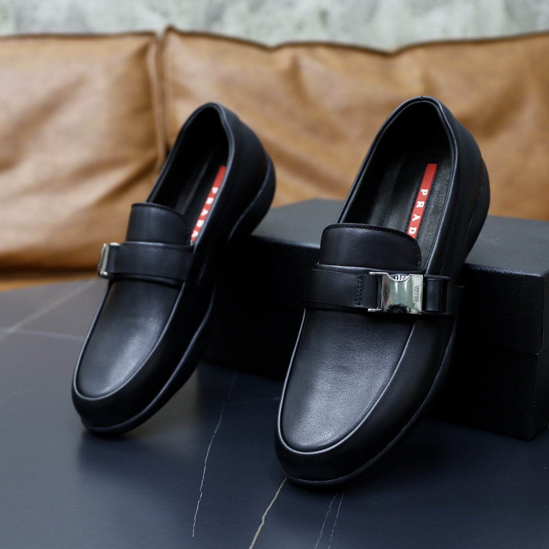 Prada Men's Leather Loafers - Classic Style, Comfortable Fit, Sizes 38-44 8 i1724688397 1989 5