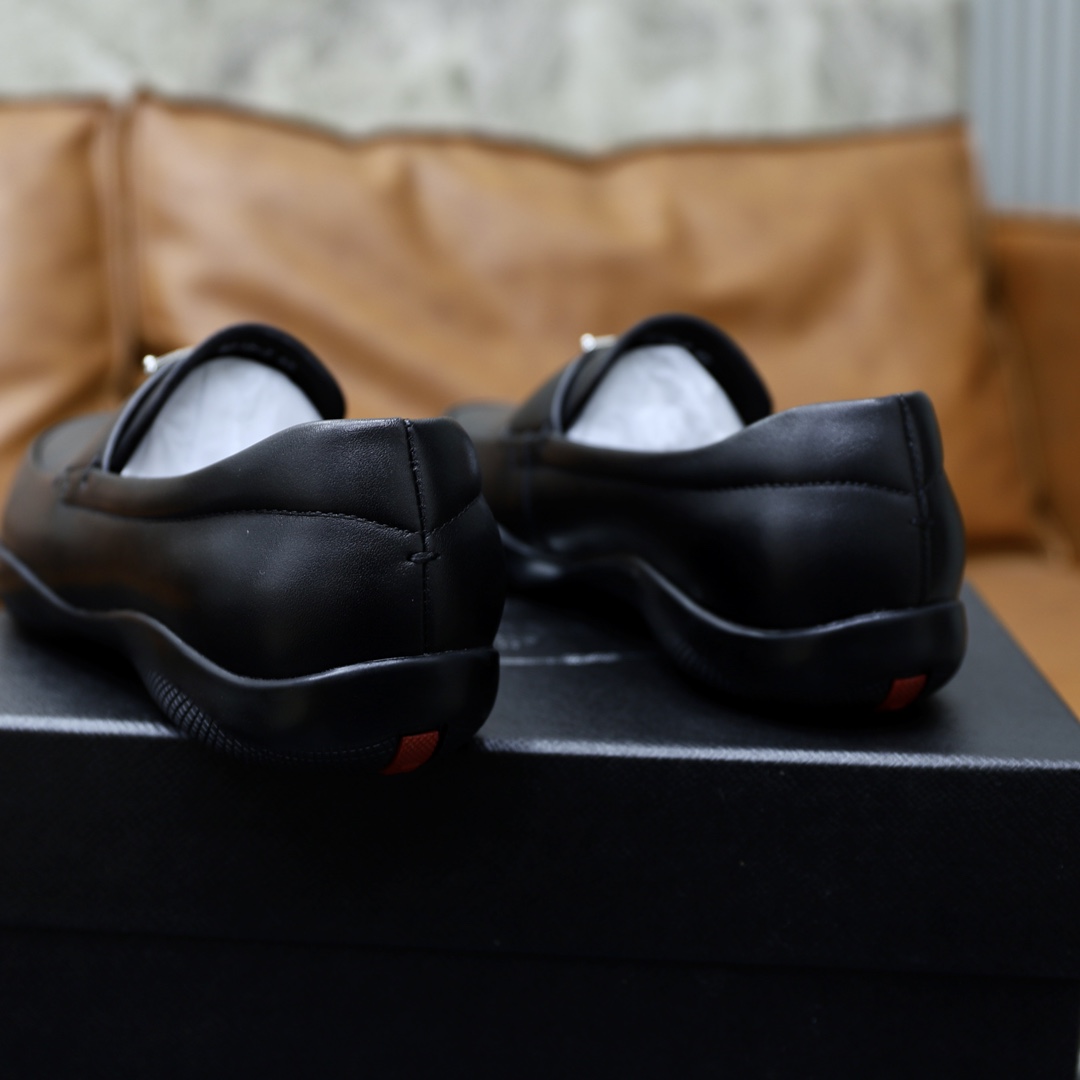 Prada Men's Leather Loafers - Classic Style, Comfortable Fit, Sizes 38-44 9 i1724688426 8723 7