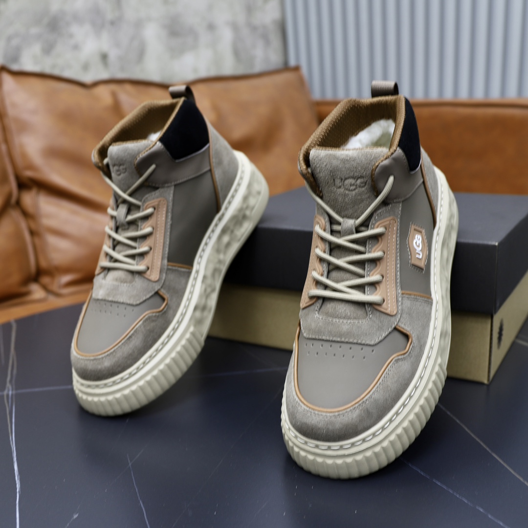 UGG Men's Casual Leather and Wool-Lined High-Top Sneakers, Sizes 39-44 8 i1728749049 170 5