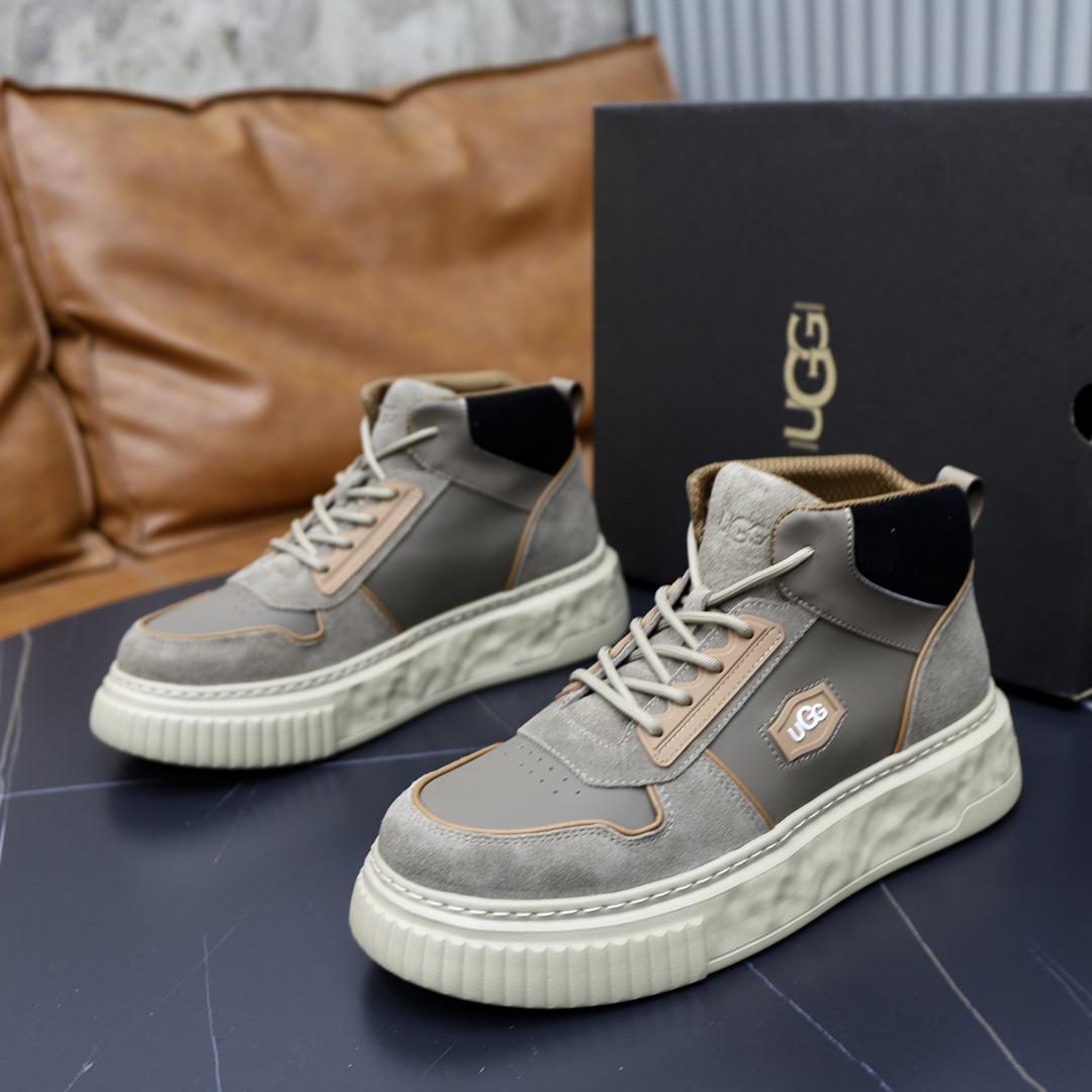 UGG Men's Casual Leather and Wool-Lined High-Top Sneakers, Sizes 39-44 10 i1728749049 8357 7