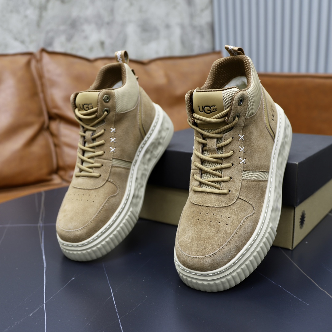 UGUCCI Men's Genuine Leather Wool Lined Casual Sneakers, Warm & Comfortable 8 i1728749179 663 5