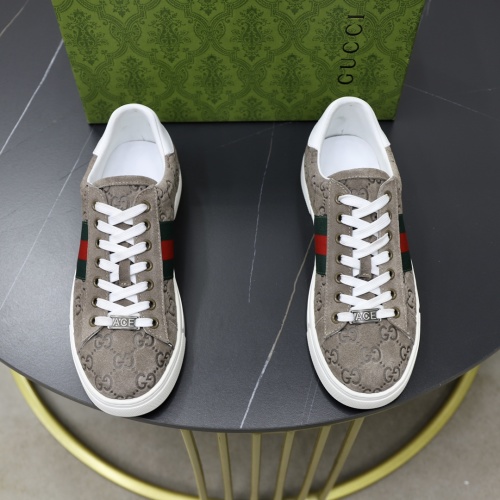 Gucci Men's Ace GG Embossed Suede Sneaker with Web Stripe 1 Gucci Men's Ace GG Embossed Suede Sneaker with Web Stripe