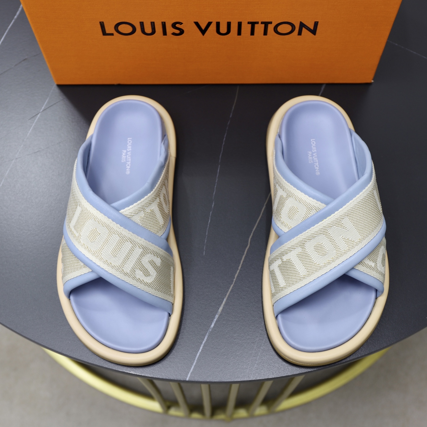 Louis Vuitton Embossed Cross Strap Slides Sandals,Designer Sandals For Women 1 Louis Vuitton Embossed Cross Strap Slides Sandals,Designer Sandals For Women