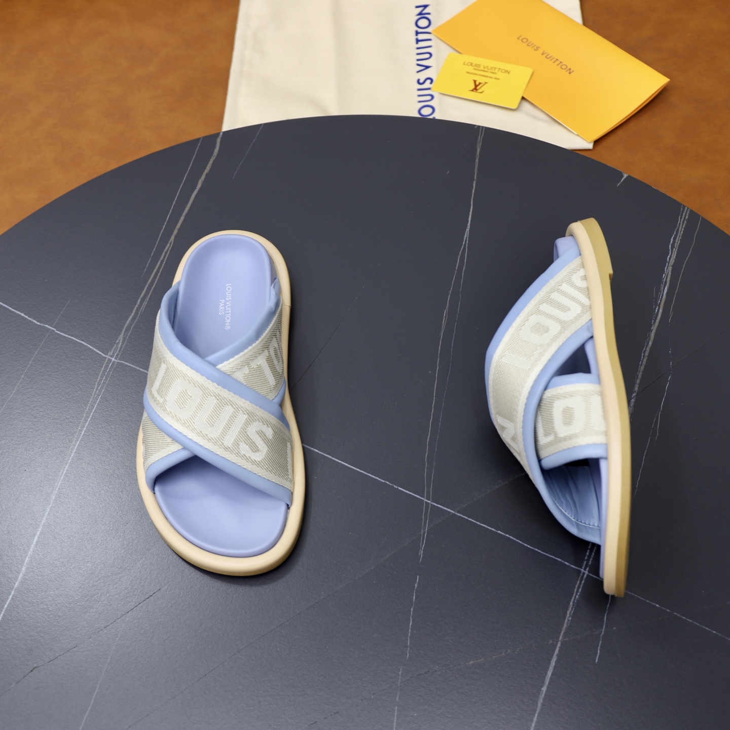 Louis Vuitton Embossed Cross Strap Slides Sandals,Designer Sandals For Women 8 i1740240390940 9657 0 6