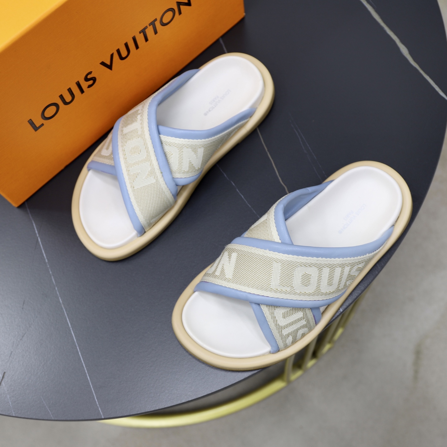 Louis Vuitton Women's Sandals,Embossed Cross Strap,Ladies Summer Slides 3 i1740240496033 9227 0 1