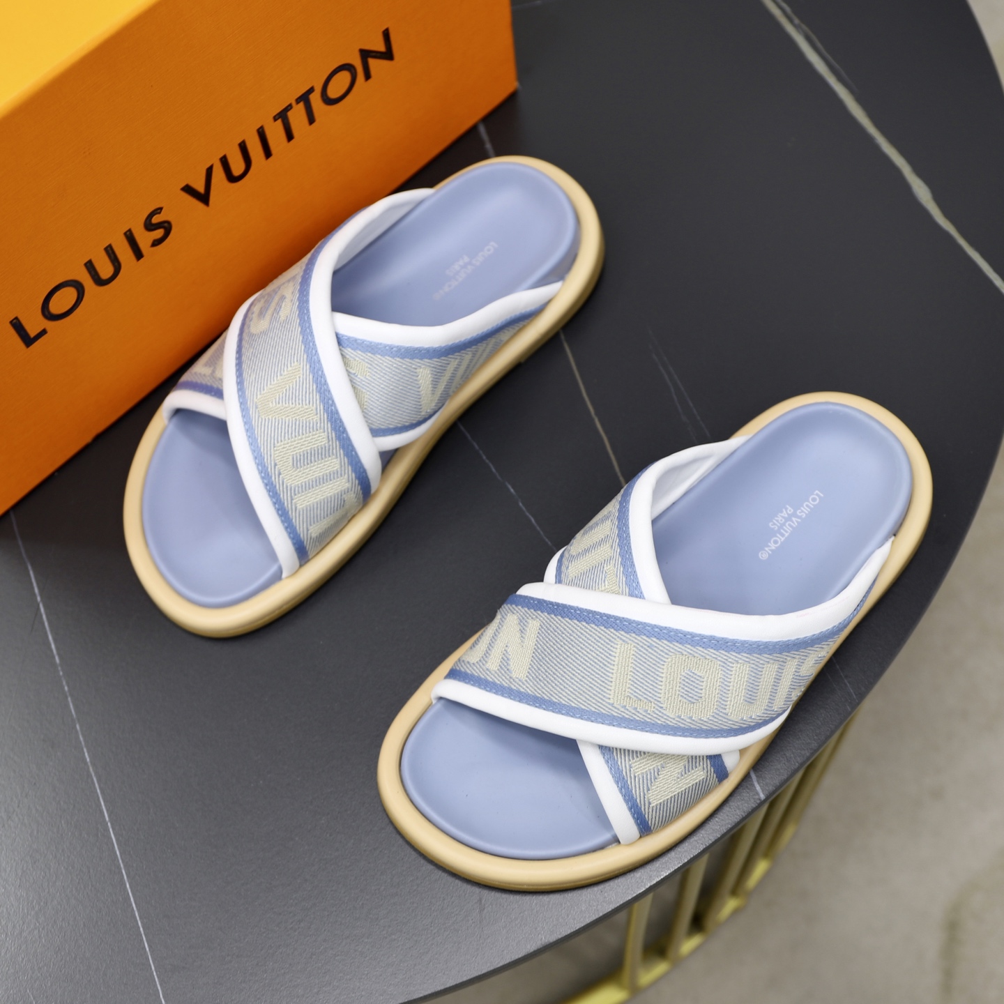 Louis Vuitton Espadrille Flat Sandal, Denim and Woven Cotton, for Women 3 i1740240552364 4013 0 1