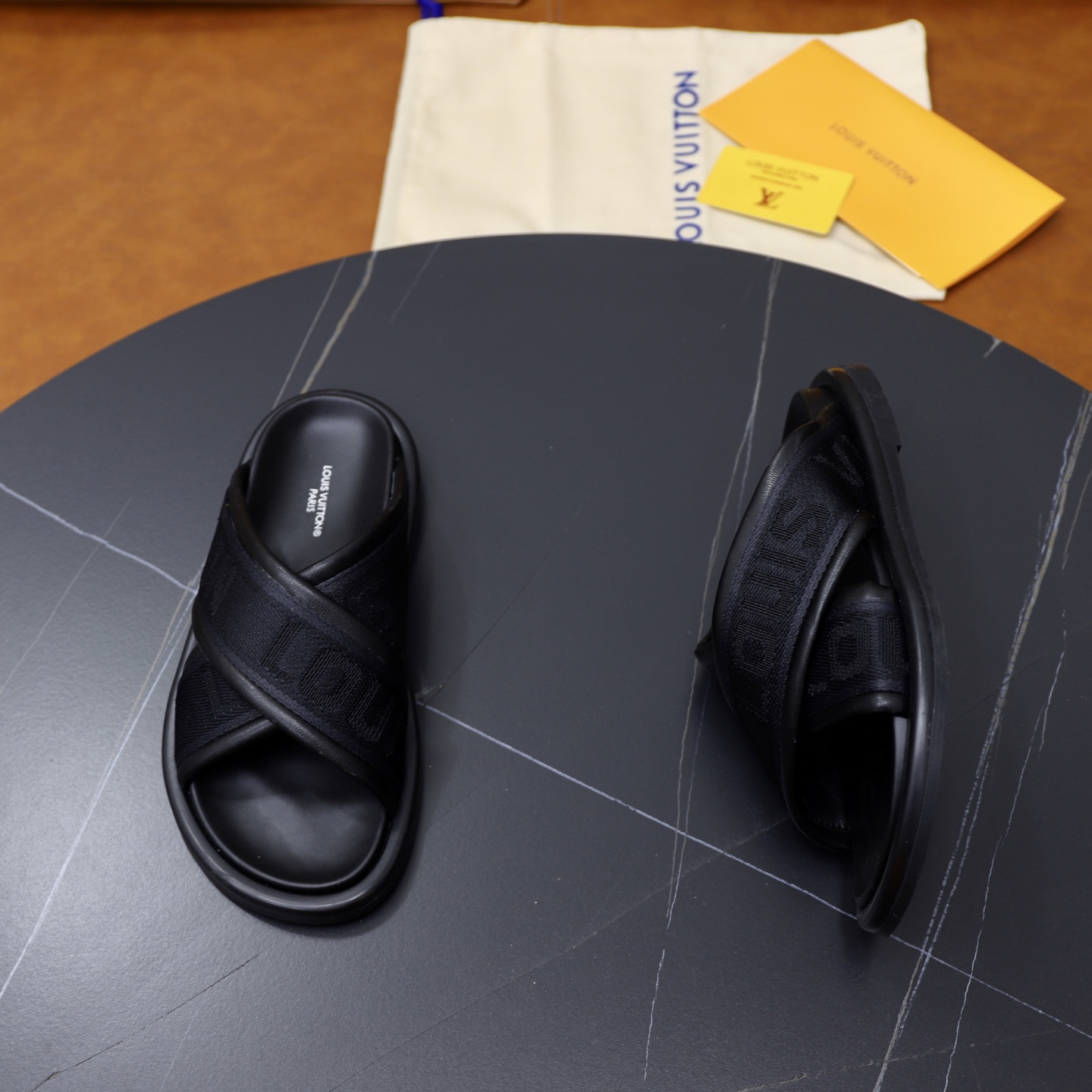 Louis Vuitton Embossed Crossover Sandals - Stylish and Comfortable Slides 8 i1740240591991 2758 0 6