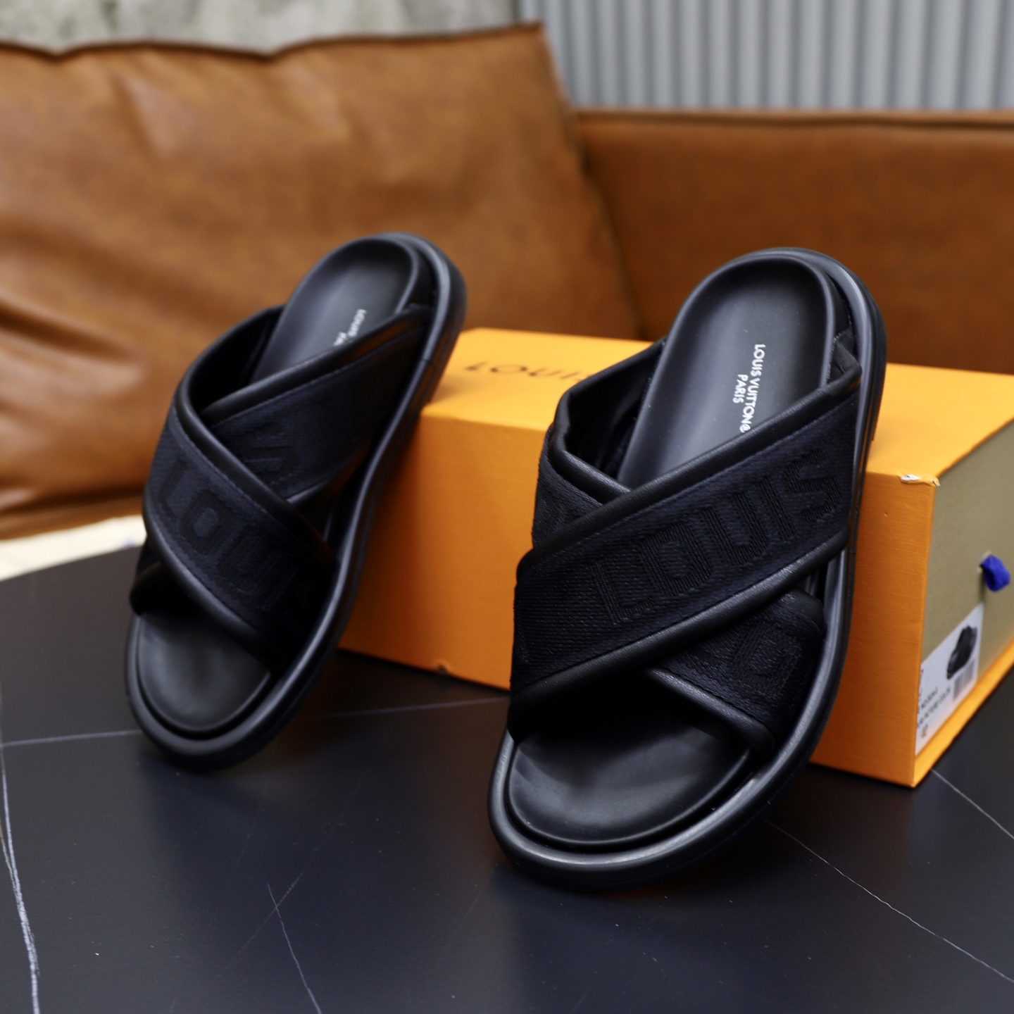 Louis Vuitton Embossed Crossover Sandals - Stylish and Comfortable Slides 7 i1740240592029 208 0 5