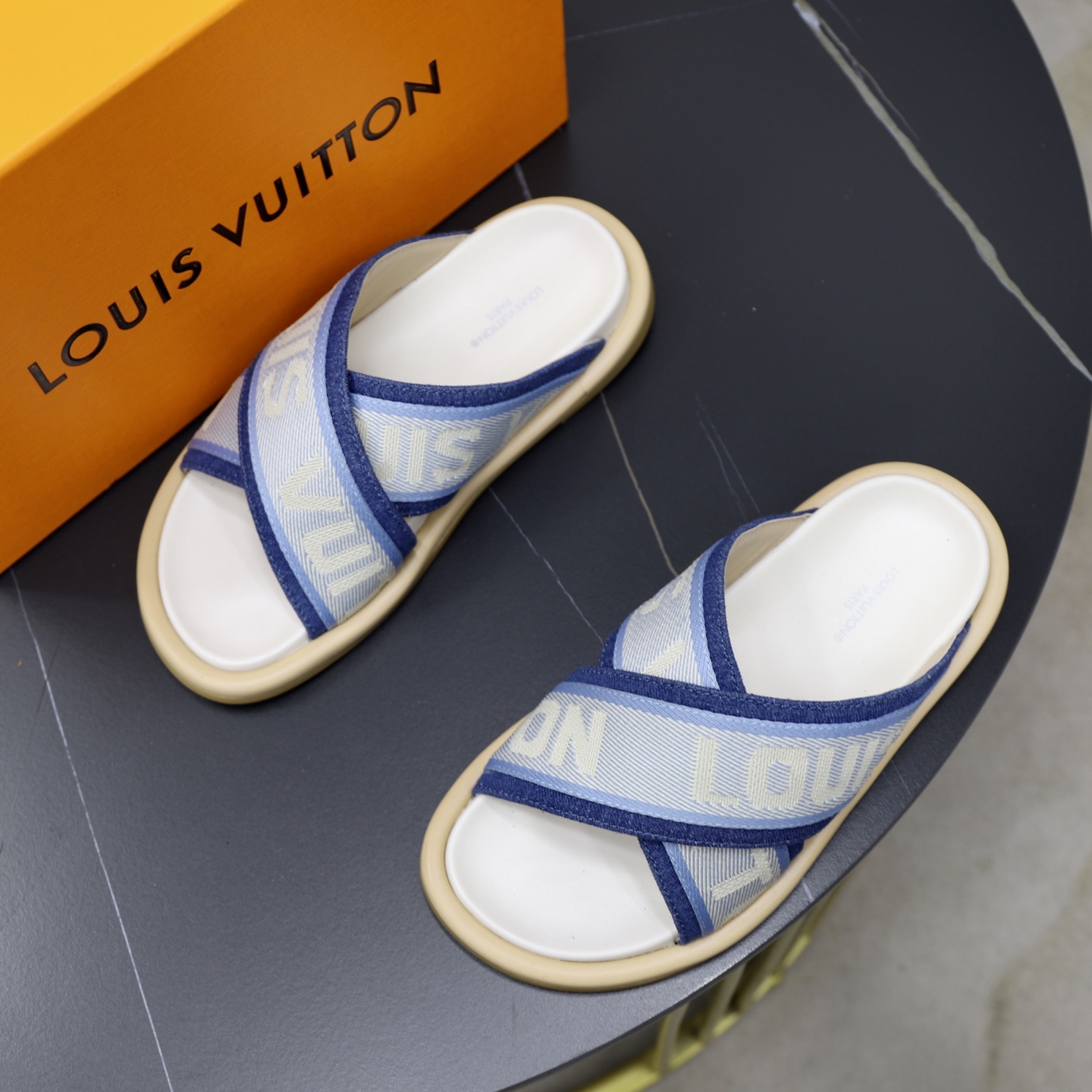 Louis Vuitton Denim and Jacquard Flat Mule Sandals, Couple Style 3 i1740240620245 4329 0 1