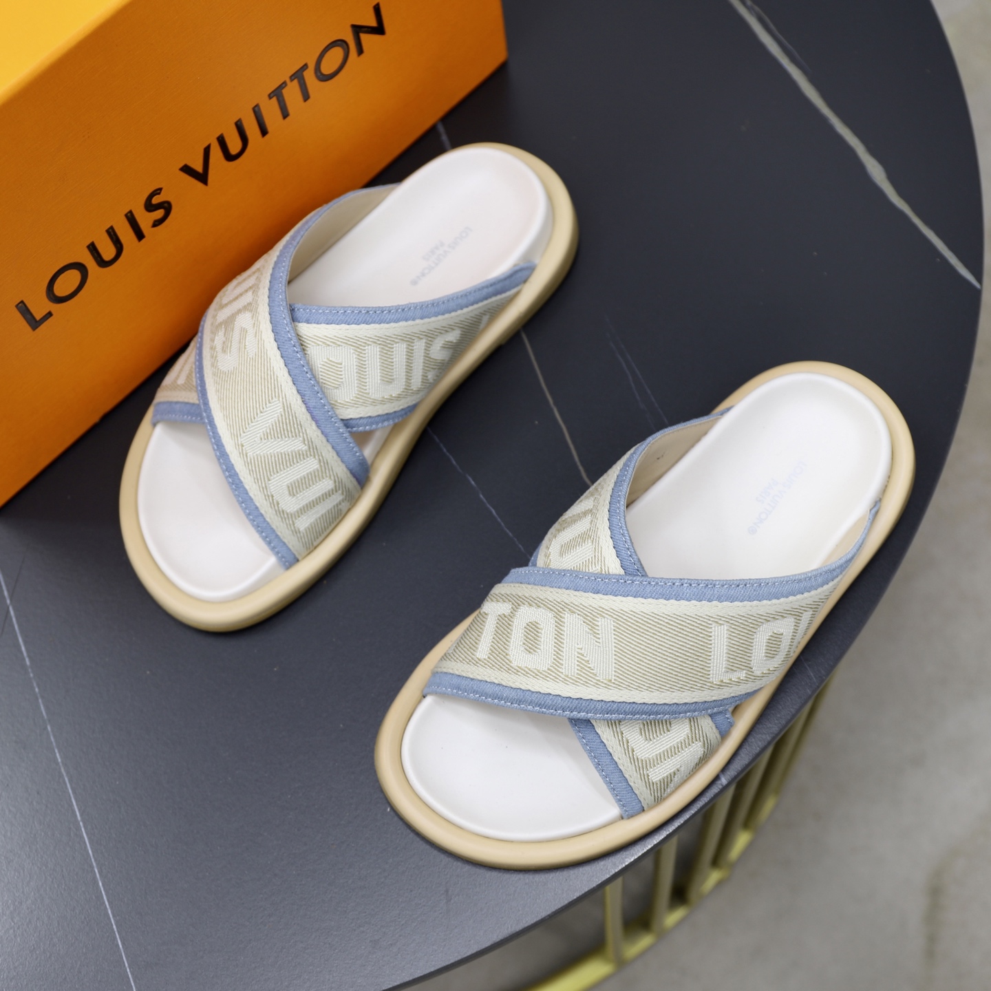 Louis Vuitton Embossed Slides, Designer Inspired, Couple Style Summer Sandals 3 i1740240659042 2265 0 1