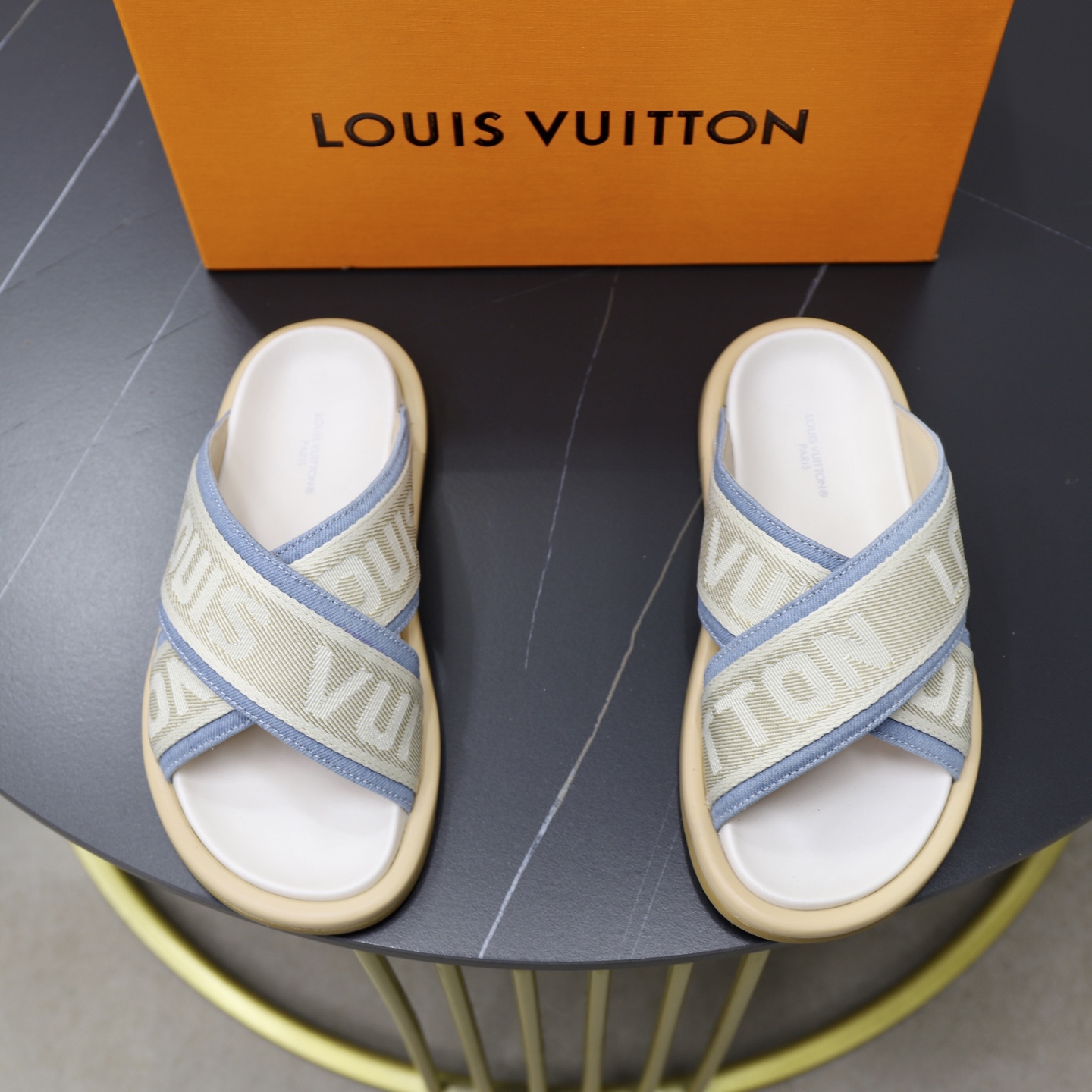 Louis Vuitton Embossed Slides, Designer Inspired, Couple Style Summer Sandals 2 i1740240660522 6585 0 0
