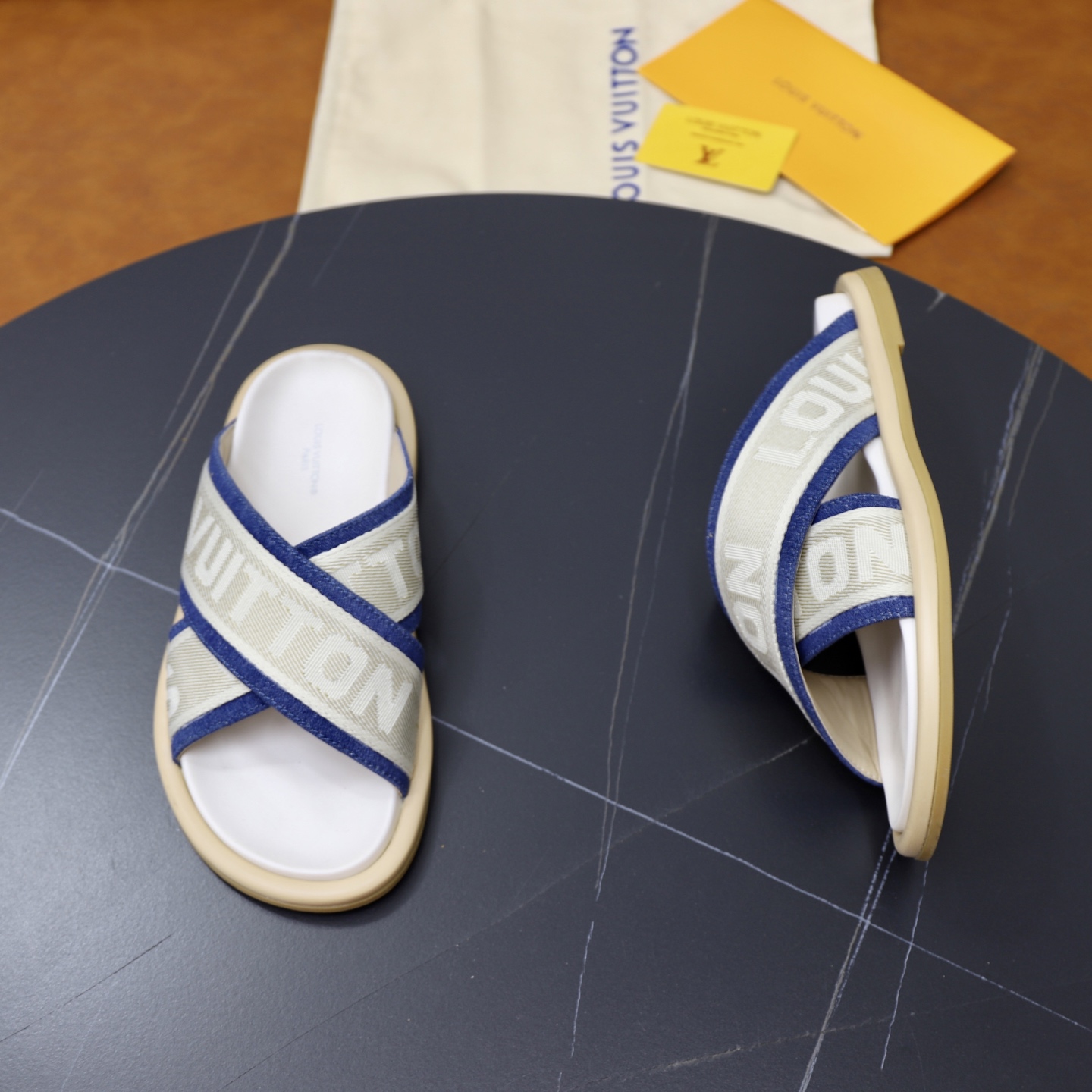Louis Vuitton Denim-Trimmed Sandals for Women and Men, Designer Inspired 8 i1740240729005 877 0 6