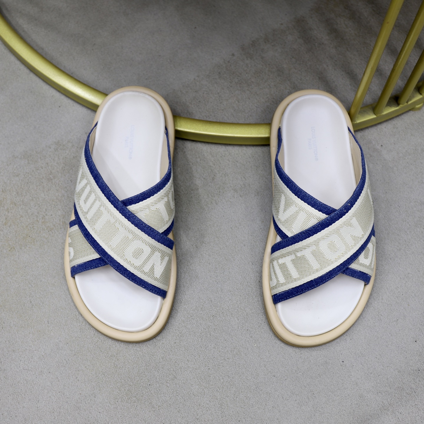 Louis Vuitton Denim-Trimmed Sandals for Women and Men, Designer Inspired 4 i1740240731077 7954 0 2