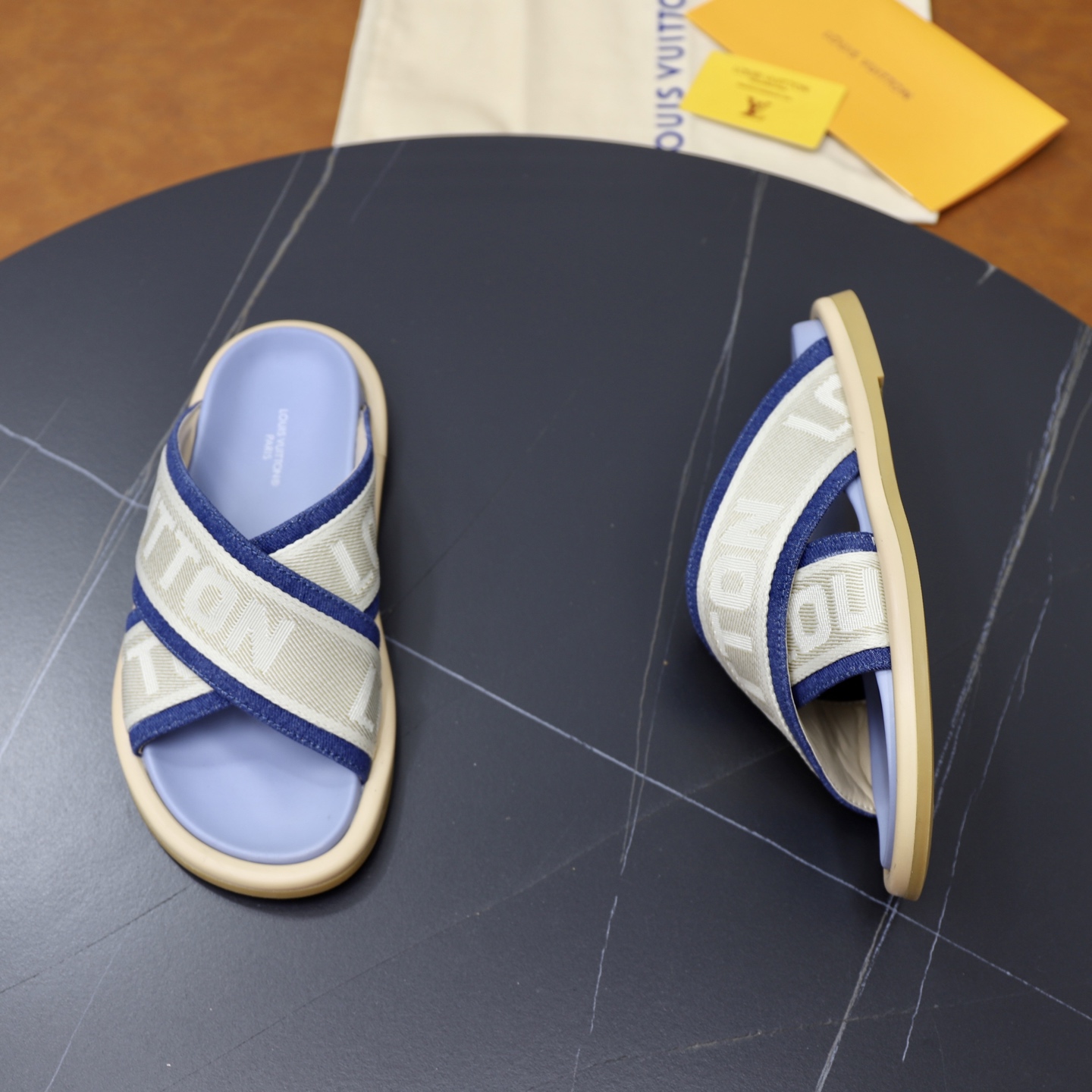 Louis Vuitton Women's Denim and Jacquard Flat Mule Sandals - Stylish Comfort 8 i1740240743071 4260 0 6
