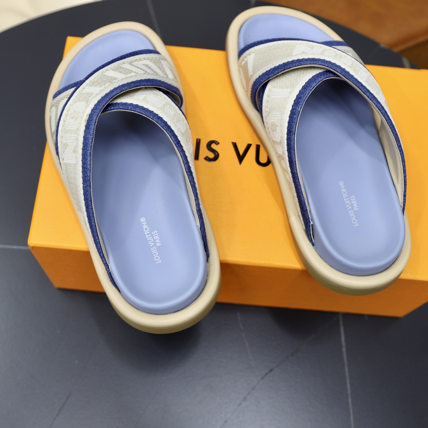 Louis Vuitton Women's Denim and Jacquard Flat Mule Sandals - Stylish Comfort 6 i1740240743093 6489 0 4