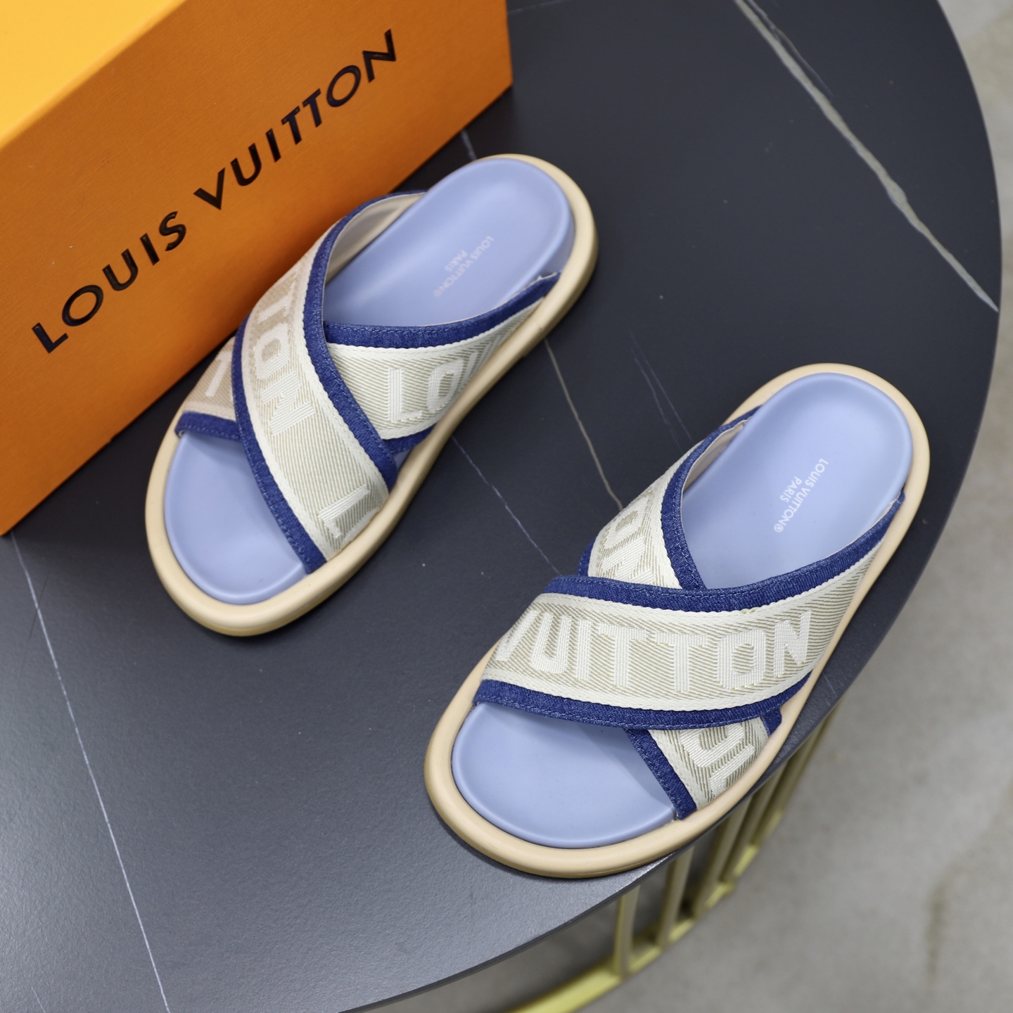 Louis Vuitton Women's Denim and Jacquard Flat Mule Sandals - Stylish Comfort 3 i1740240743160 5646 0 1