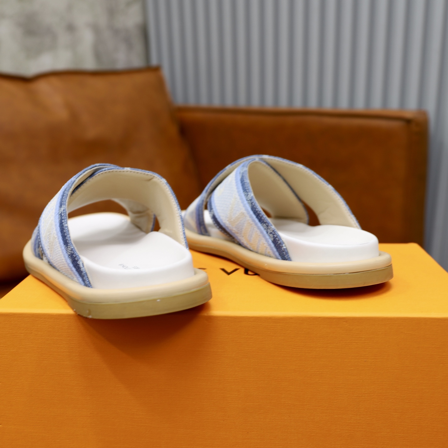 Louis Vuitton Monogram Denim Cross Sandals, Designer Slides for Women 6 i1740240784489 4902 0 4