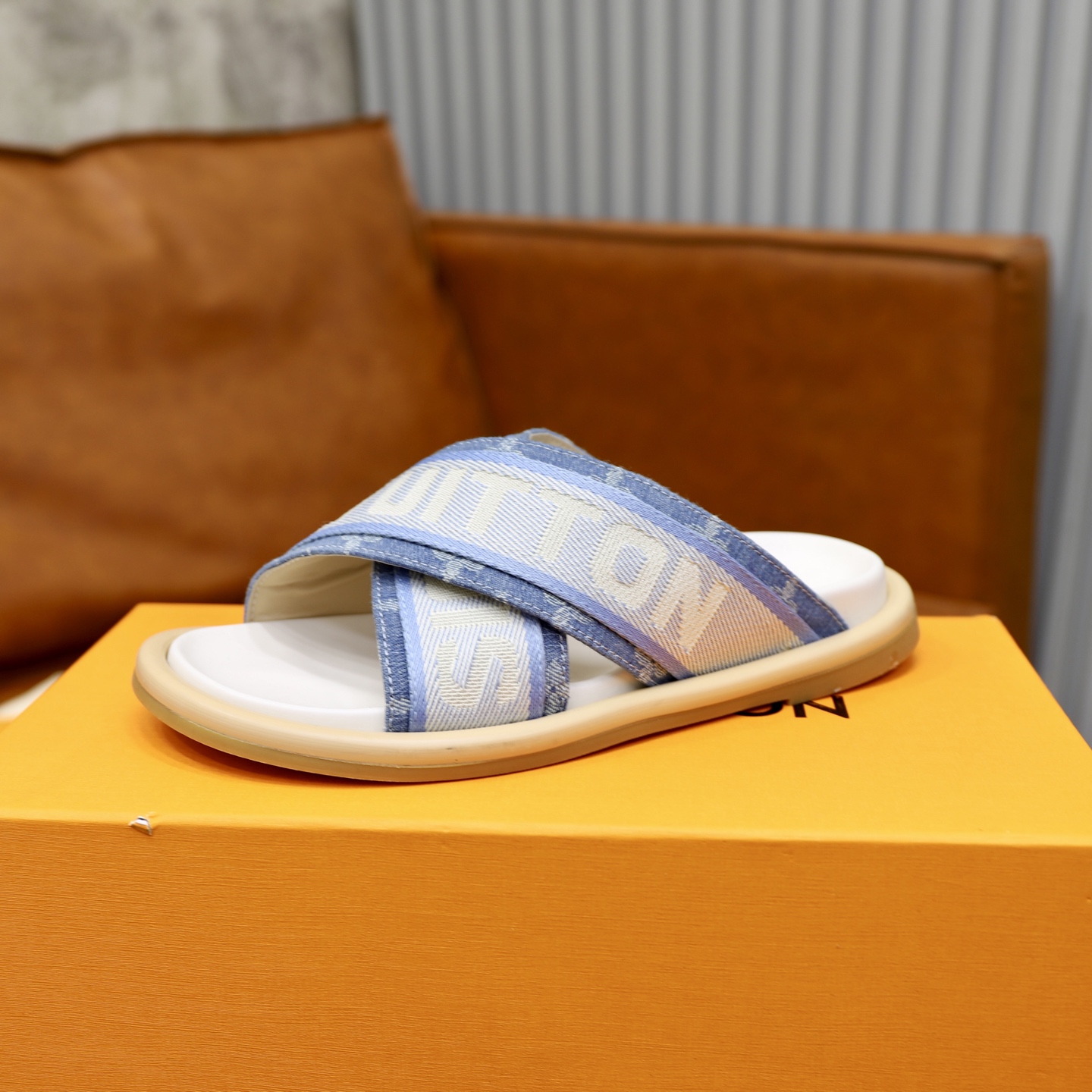 Louis Vuitton Monogram Denim Cross Sandals, Designer Slides for Women 5 i1740240786723 6419 0 3