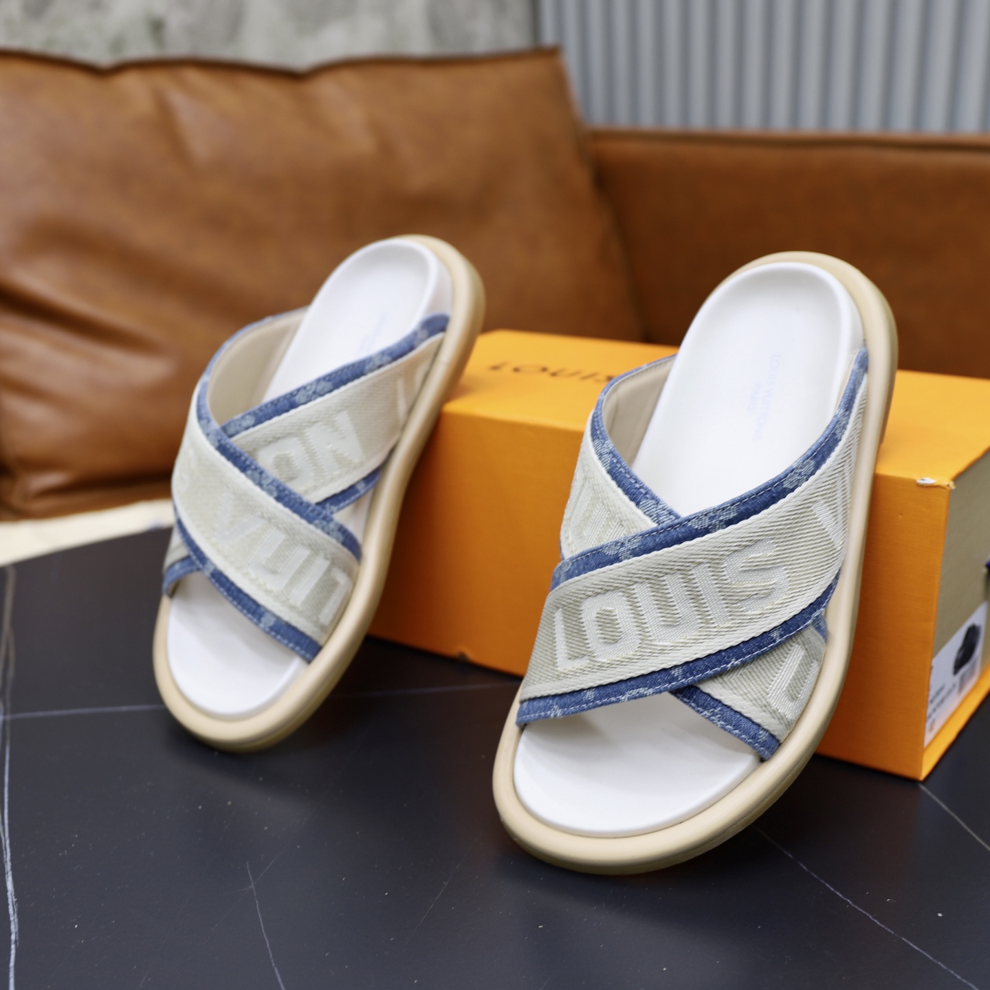 Louis Vuitton Denim Cross Strap Sandals - Stylish and Comfortable 7 i1740240799255 1240 0 5