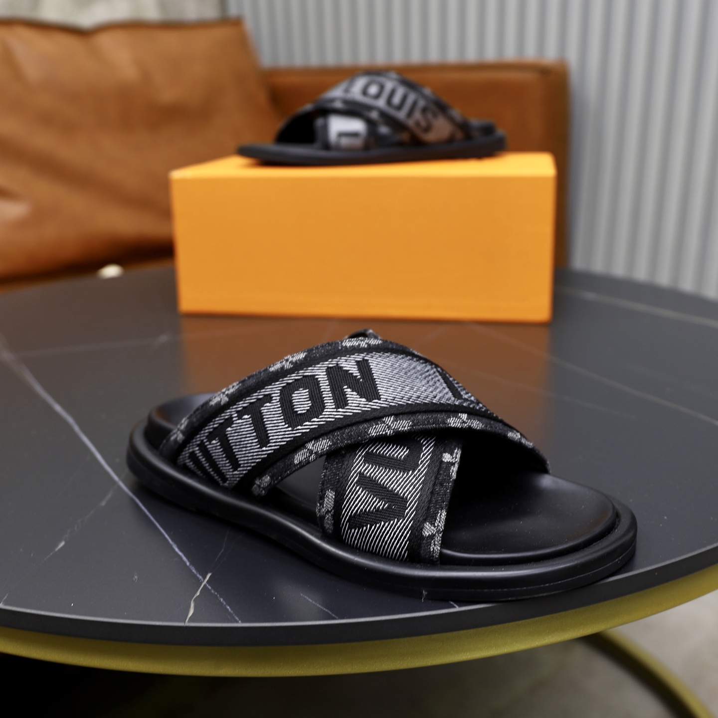 Louis Vuitton Embossed Denim Crossover Sandals, Stylish and Comfortable 9 i1740240810352 3060 0 7