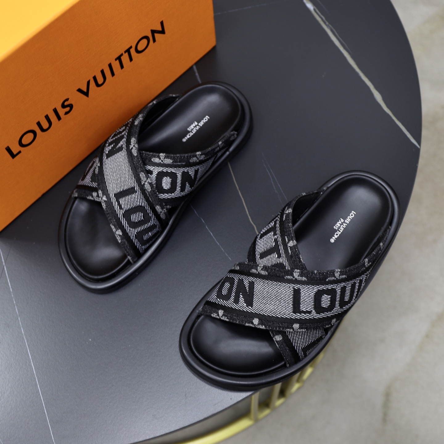 Louis Vuitton Embossed Denim Crossover Sandals, Stylish and Comfortable 3 i1740240810396 1175 0 1