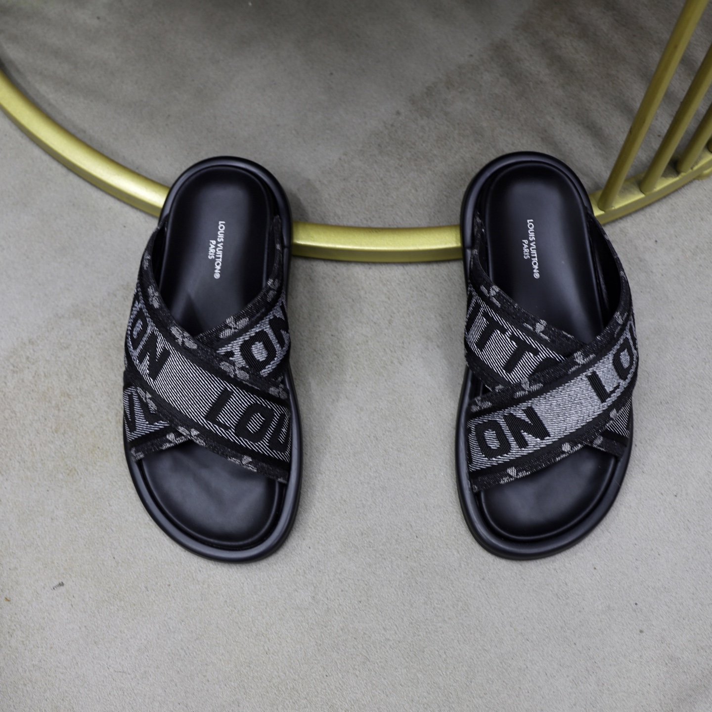 Louis Vuitton Embossed Denim Crossover Sandals, Stylish and Comfortable 4 i1740240812243 2430 0 2