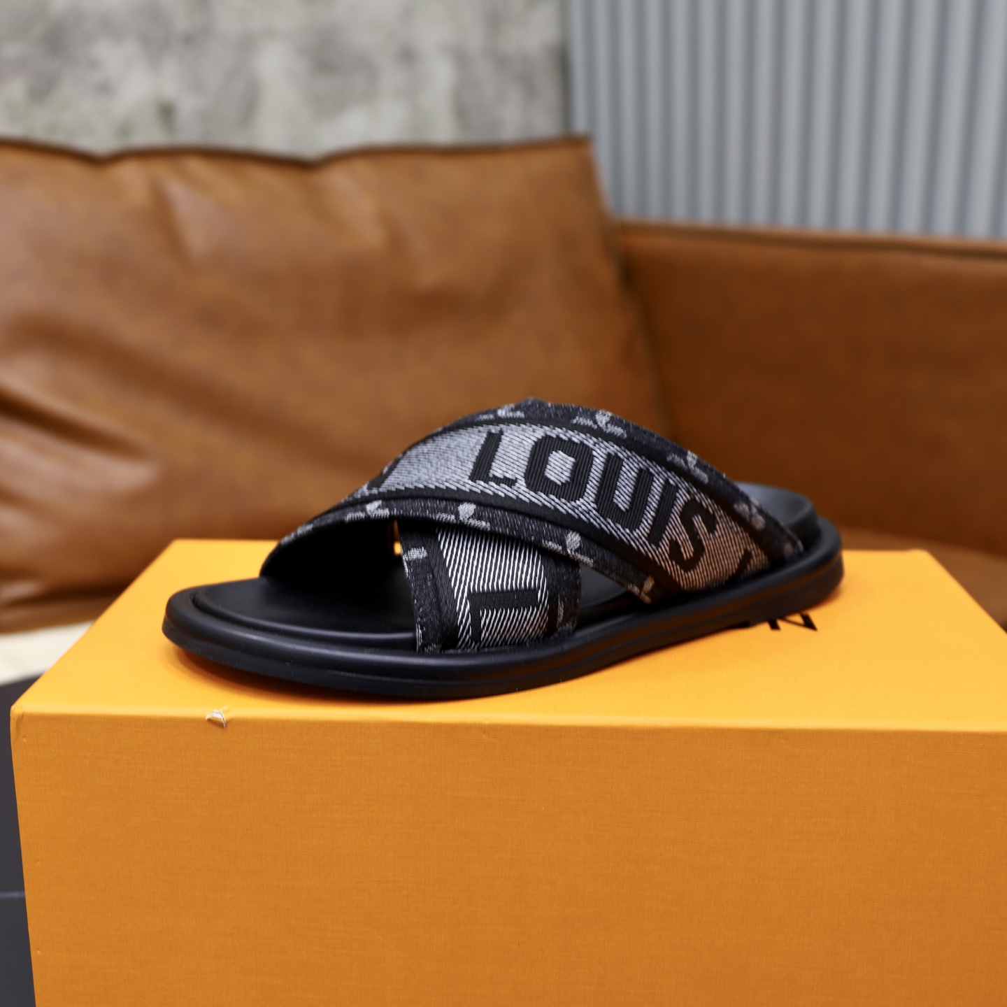 Louis Vuitton Embossed Denim Crossover Sandals, Stylish and Comfortable 5 i1740240812289 3114 0 3