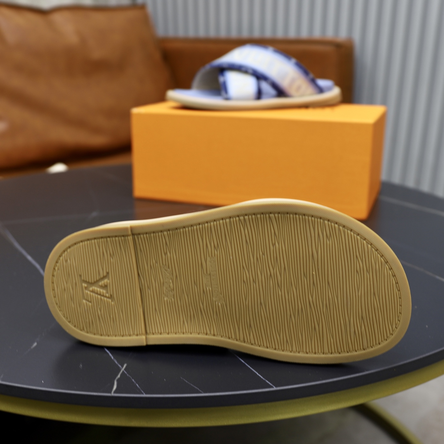 Louis Vuitton Embossed Denim Cross Strap Sandals Slides for Women/Men 10 i1740240826214 8452 0 8