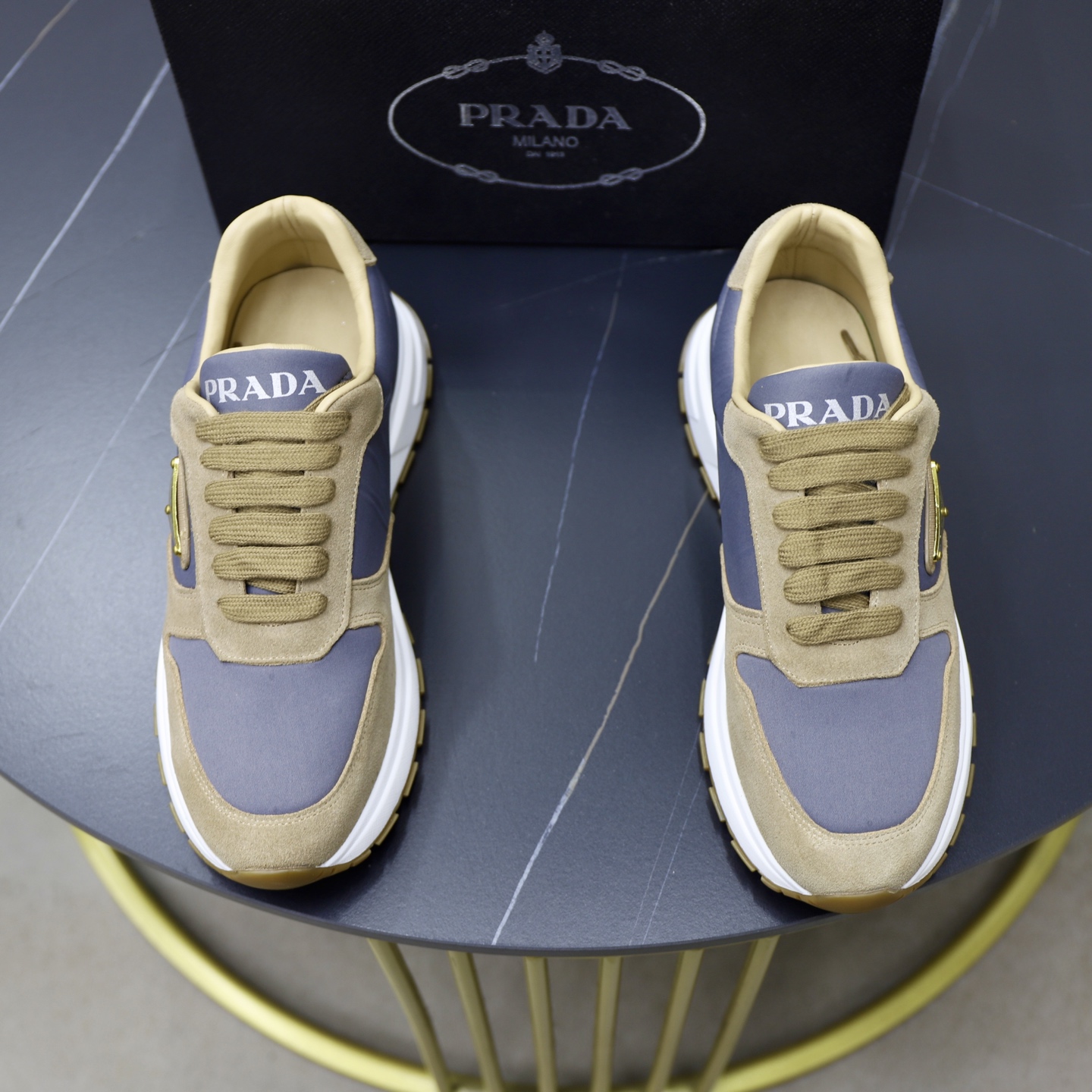 Prada Men's Fashion Sneakers Premium Leather, Comfortable & Durable Shoes