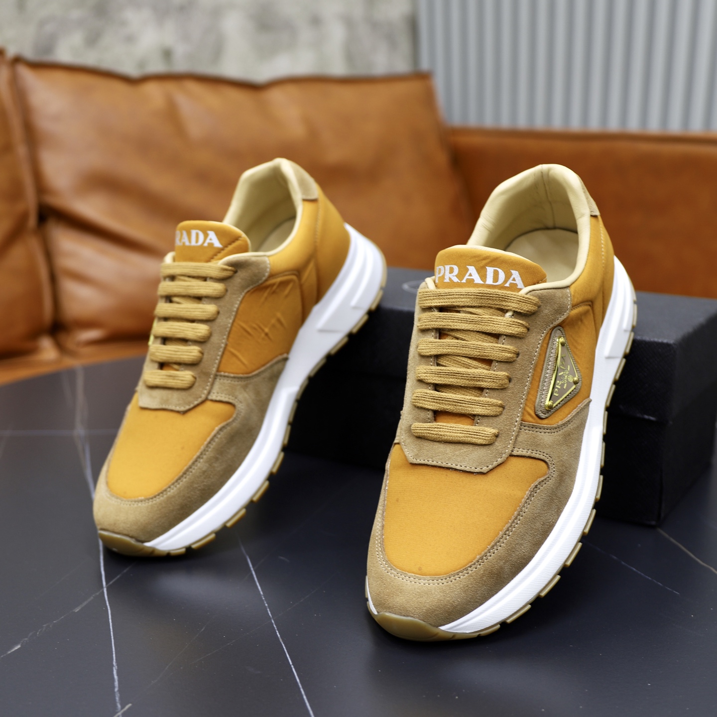 Prada Men's Fashion Sneakers in Brown Leather – Sizes 38-44 Available 7 i1741536946454 5439 0 5