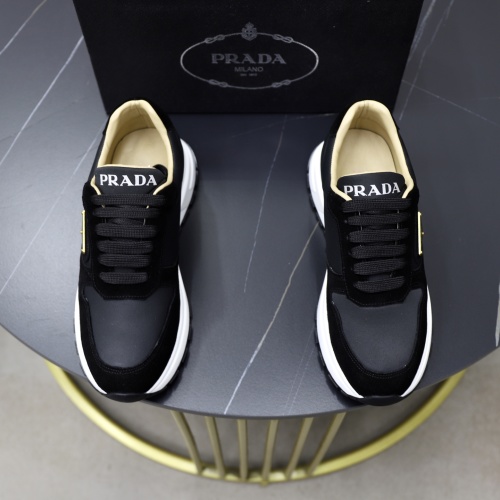 Prada Men's Black Leather Fashion Sneakers - Stylish & Comfortable 9 Prada Men's Black Leather Fashion Sneakers - Stylish & Comfortable