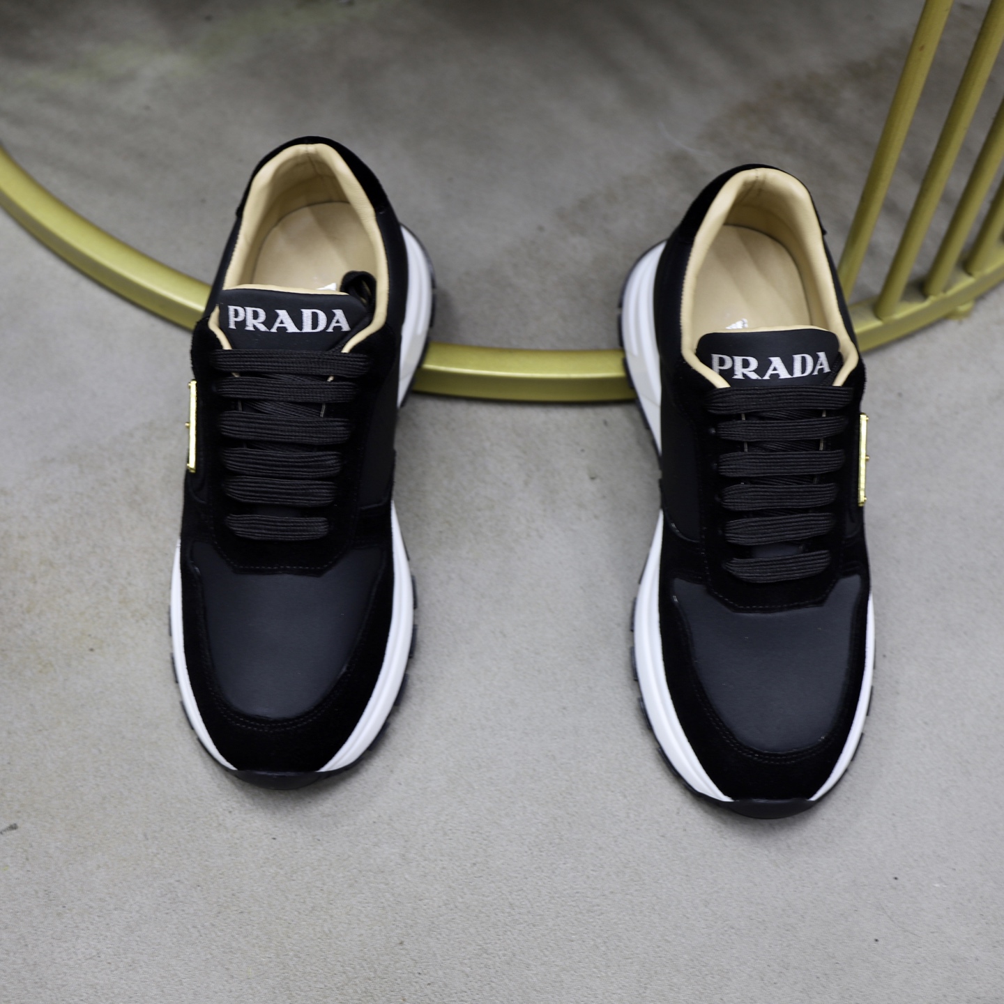 Prada Men's Black Leather Fashion Sneakers - Stylish & Comfortable 4 i1741536959528 4332 0 2