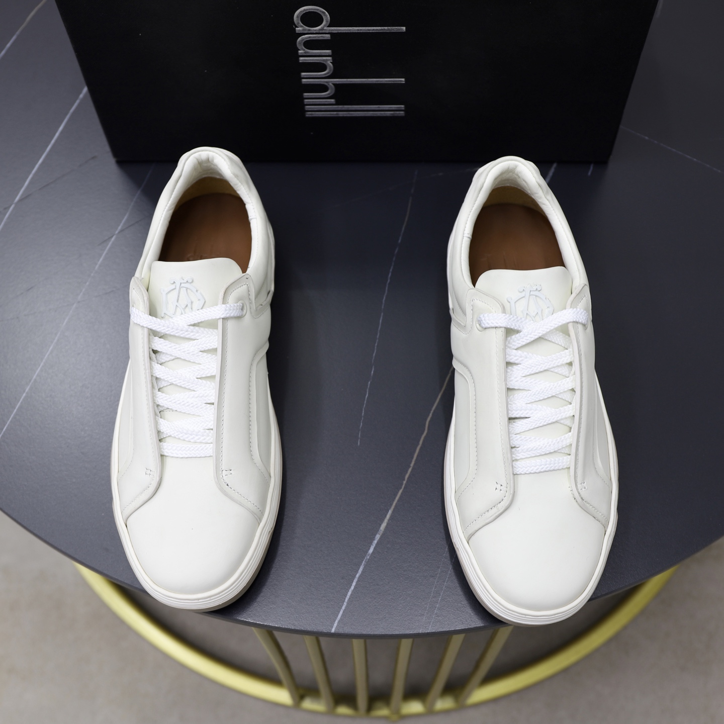 Dunhill Men's White Leather Lace-Up Sneakers - Lightweight & Comfortable 2 i1741710592805 1802 0 0