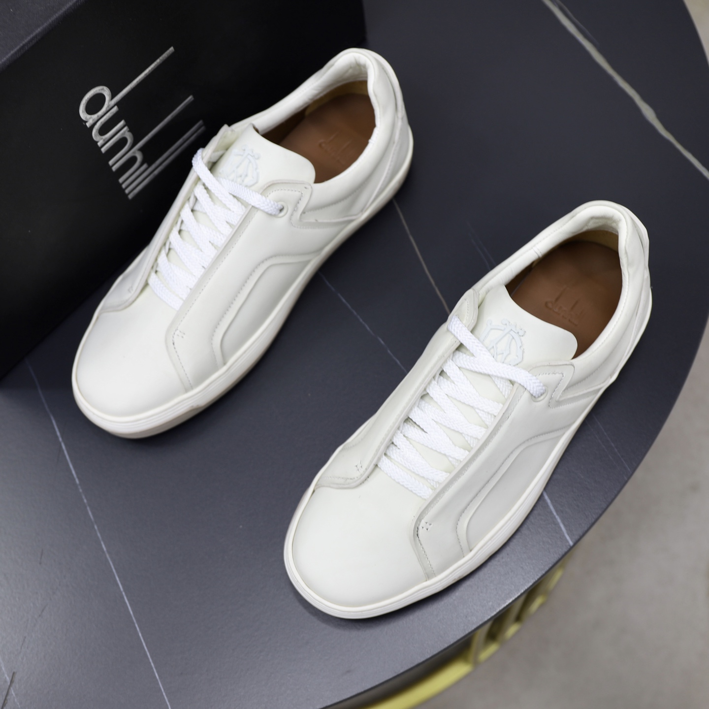 Dunhill Men's White Leather Lace-Up Sneakers - Lightweight & Comfortable 3 i1741710593868 9756 0 1