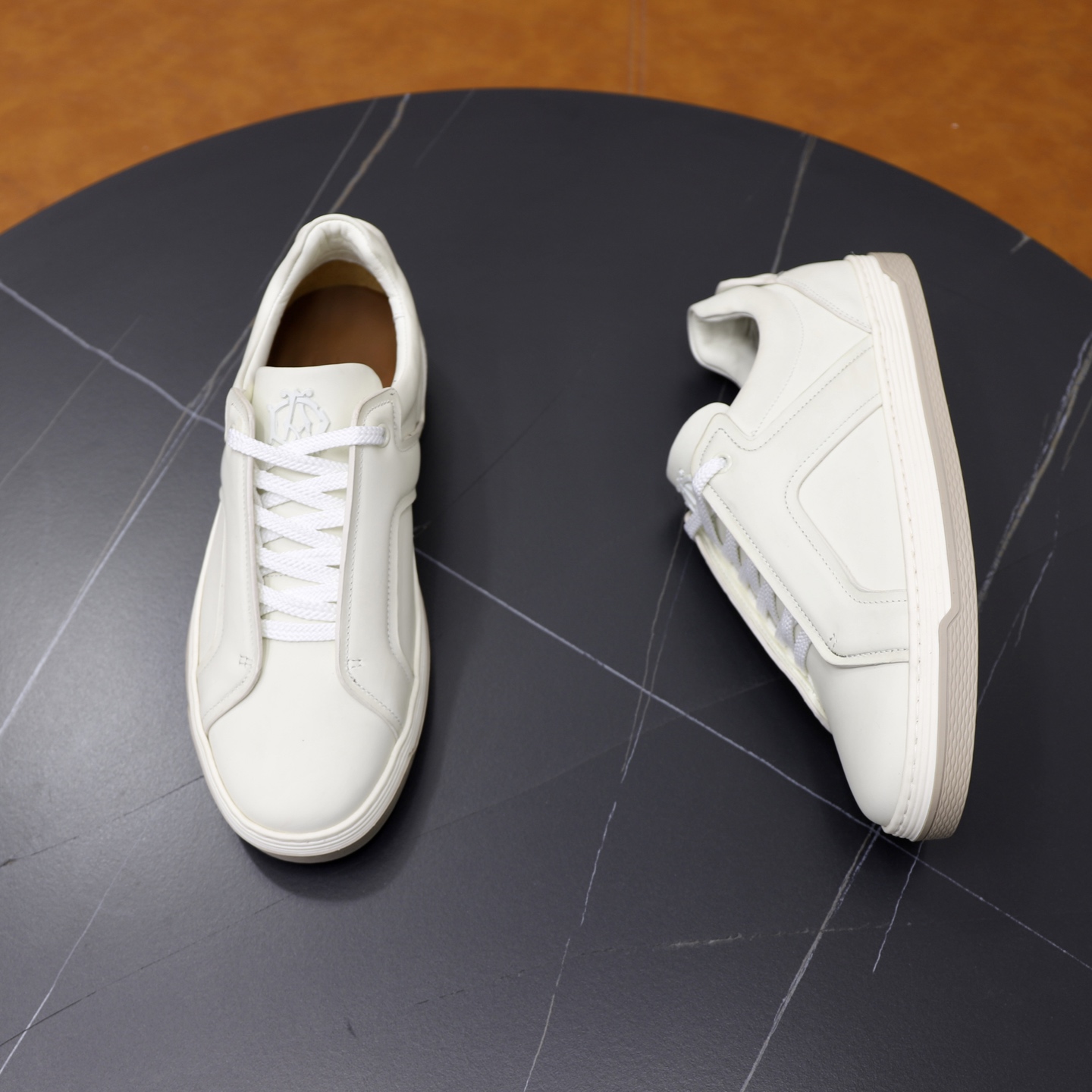 Dunhill Men's White Leather Lace-Up Sneakers - Lightweight & Comfortable 8 i1741710593870 9398 0 6