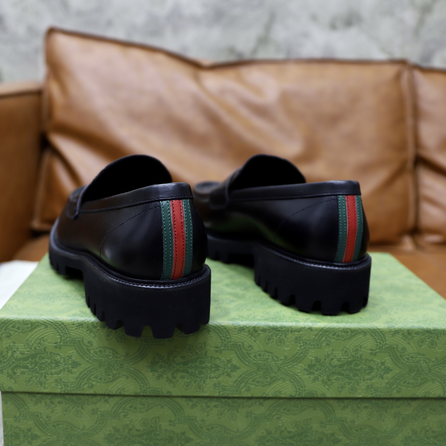Gucci Men's Black Leather Loafers with Chain G Buckle Detail, Size 39-44 8 i1742574861959 7571 0 6