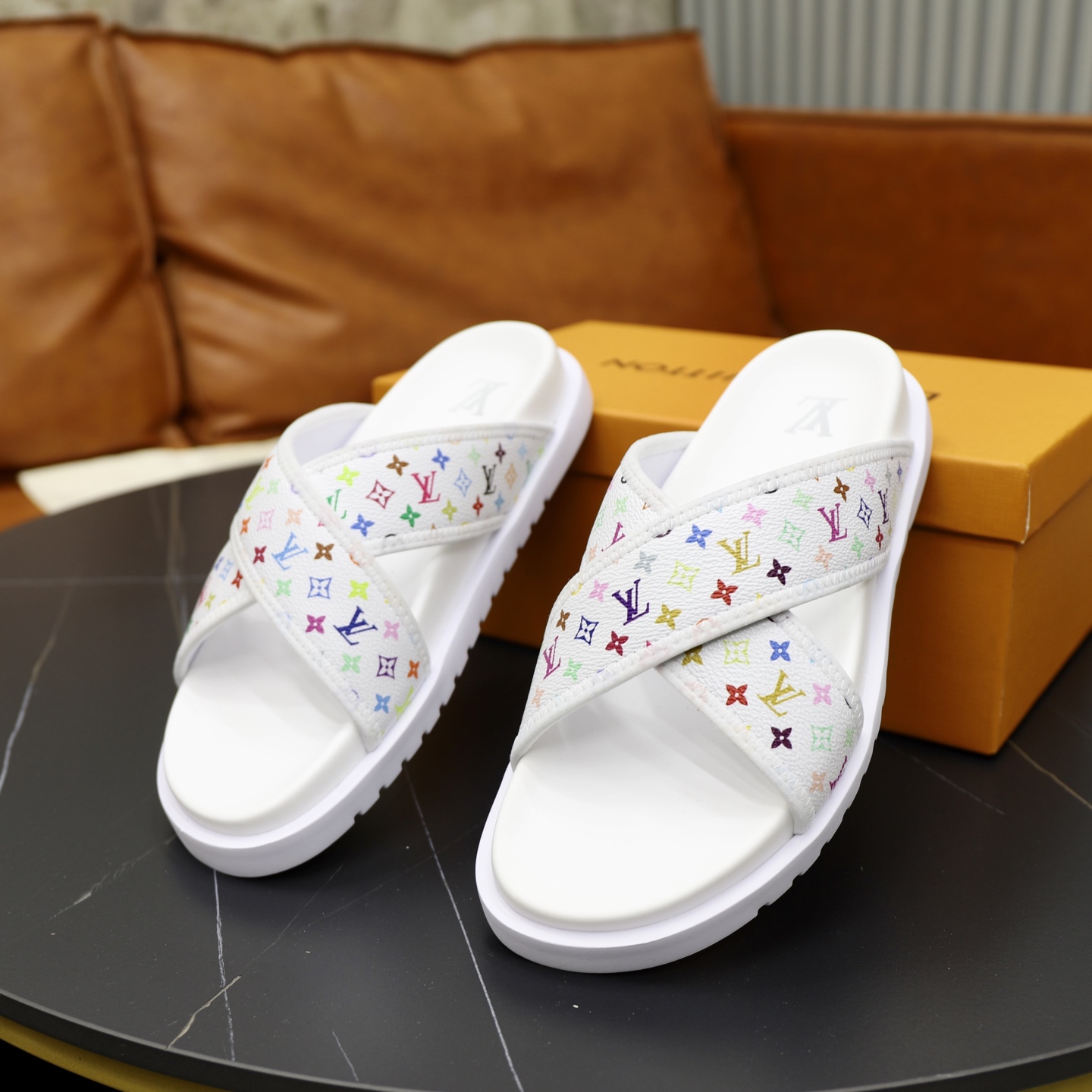 Louis Vuitton Multicolor Monogram Cross Strap Sandals Slides Size 38-44 7 i1742833131344 4992 0 5